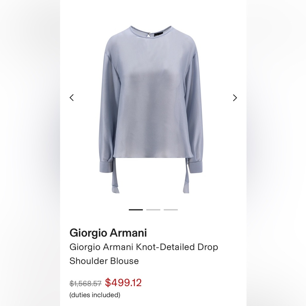 Giorgio Armani Knot-Detailed Drop
Shoulder Blouse.